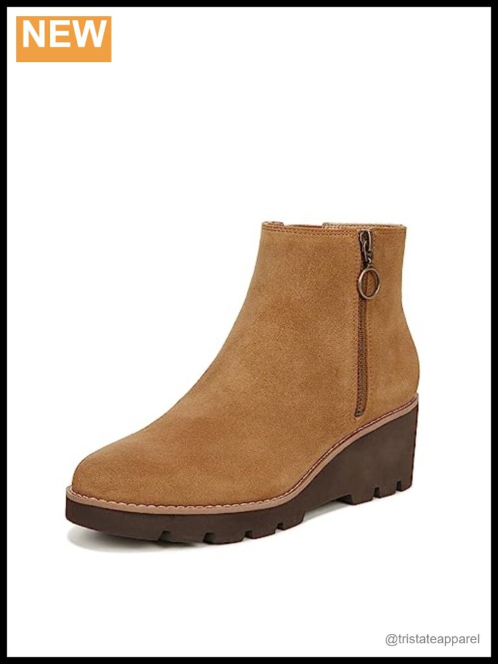 Vionic Suede Ankle Boots Orthotic Arch Support Zip Heel Comfort